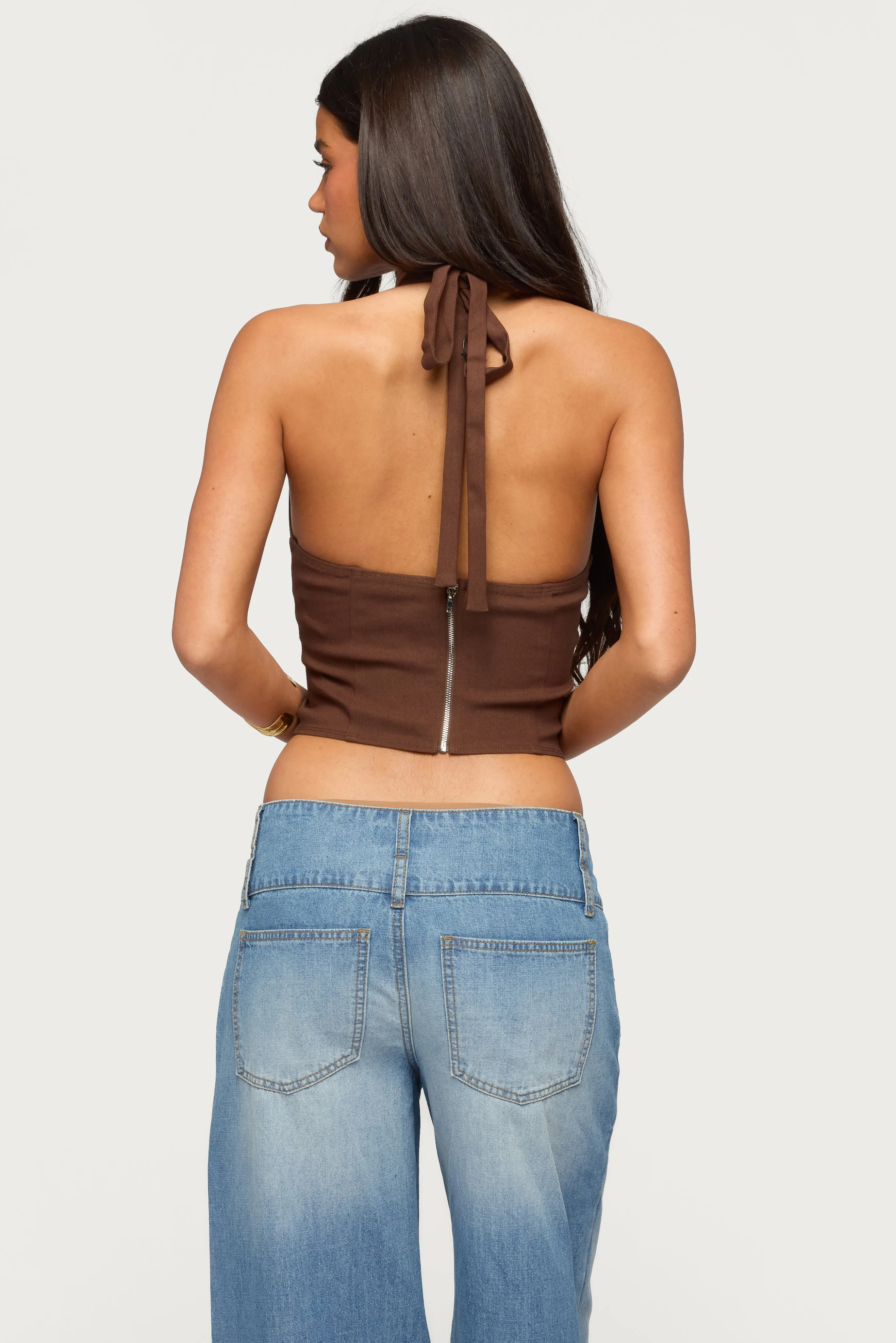 Alira Fringed Panel Halter Top sold by Edikted product image thumbnail 5