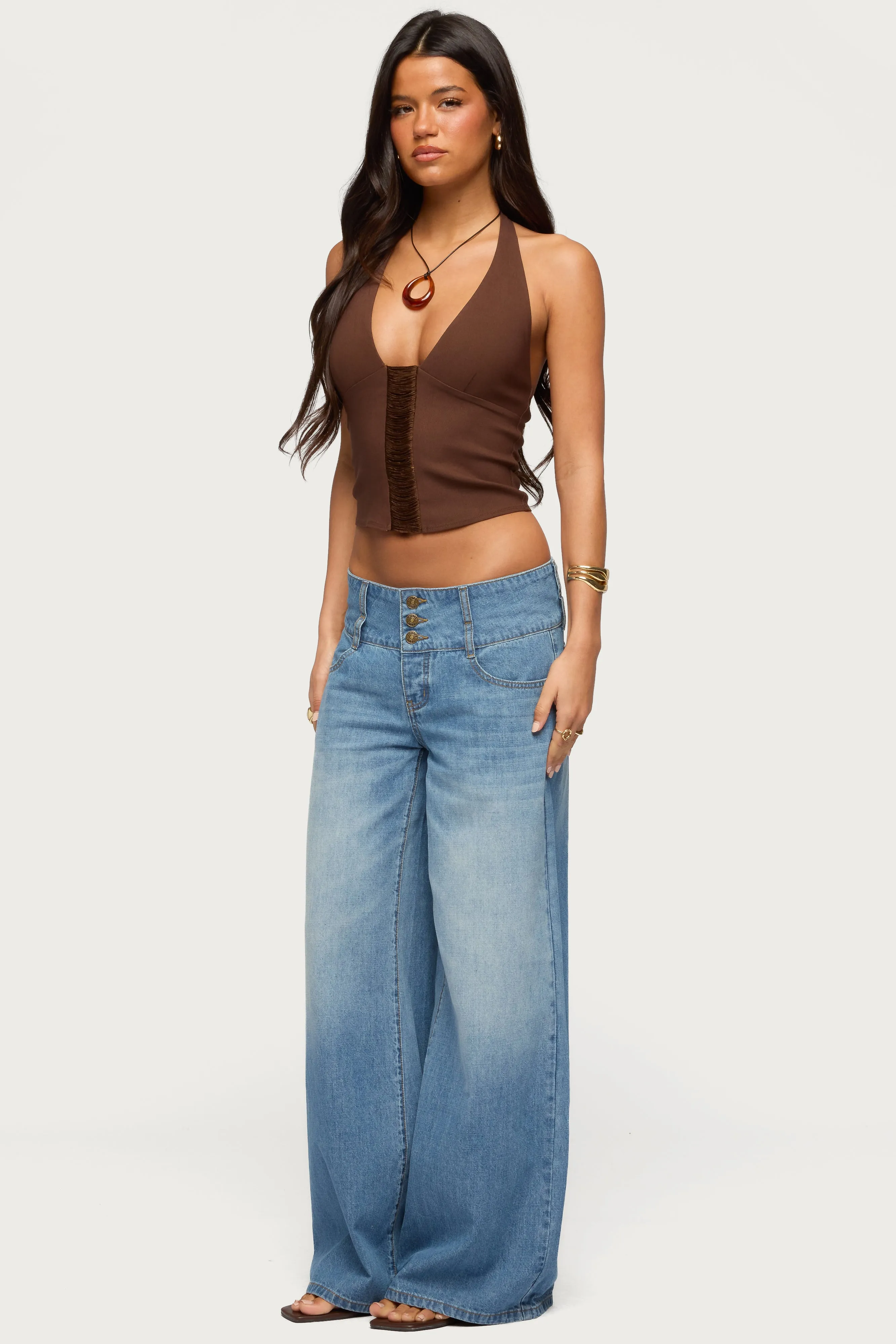 Alira Fringed Panel Halter Top sold by Edikted product image thumbnail 4