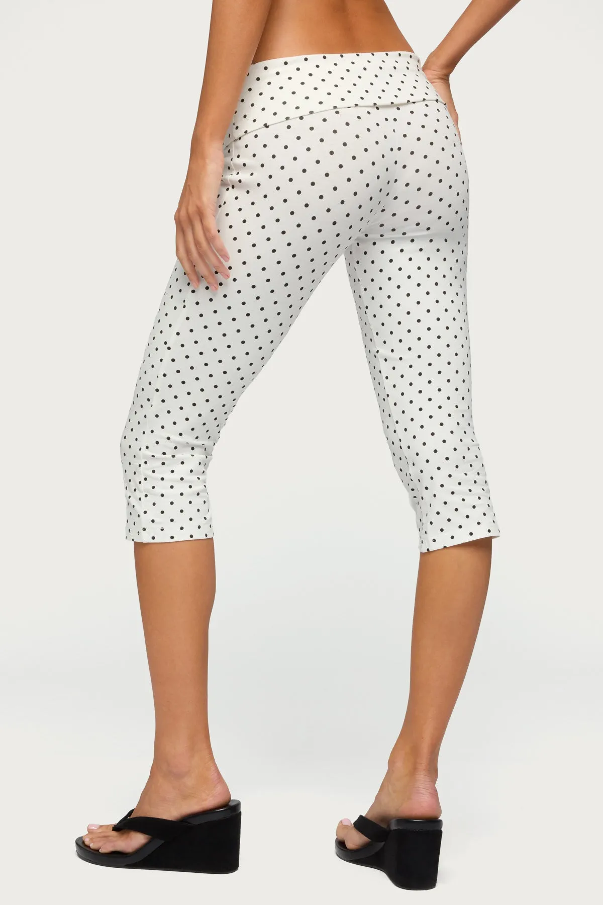Eloisa Polka Dot Foldover Capri Pants sold by Edikted product image thumbnail 4