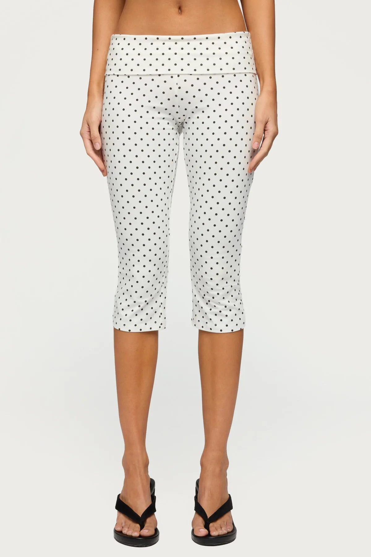 Eloisa Polka Dot Foldover Capri Pants sold by Edikted product image thumbnail 2