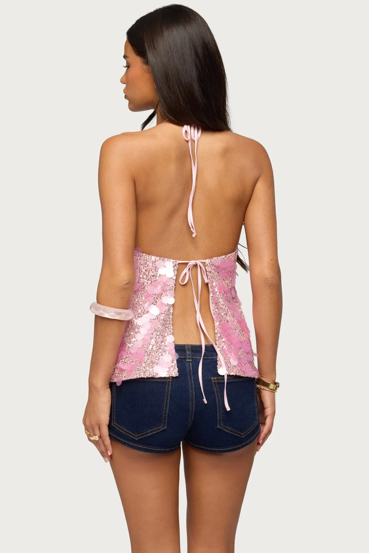 Ellorie Backless Sequin Halter Top sold by Edikted product image thumbnail 5