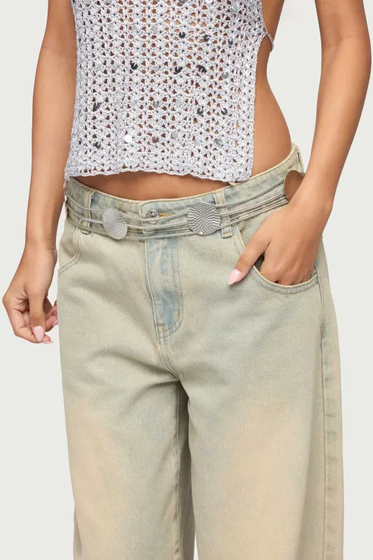 Textured Disc Triple Chain Belt made by Edikted