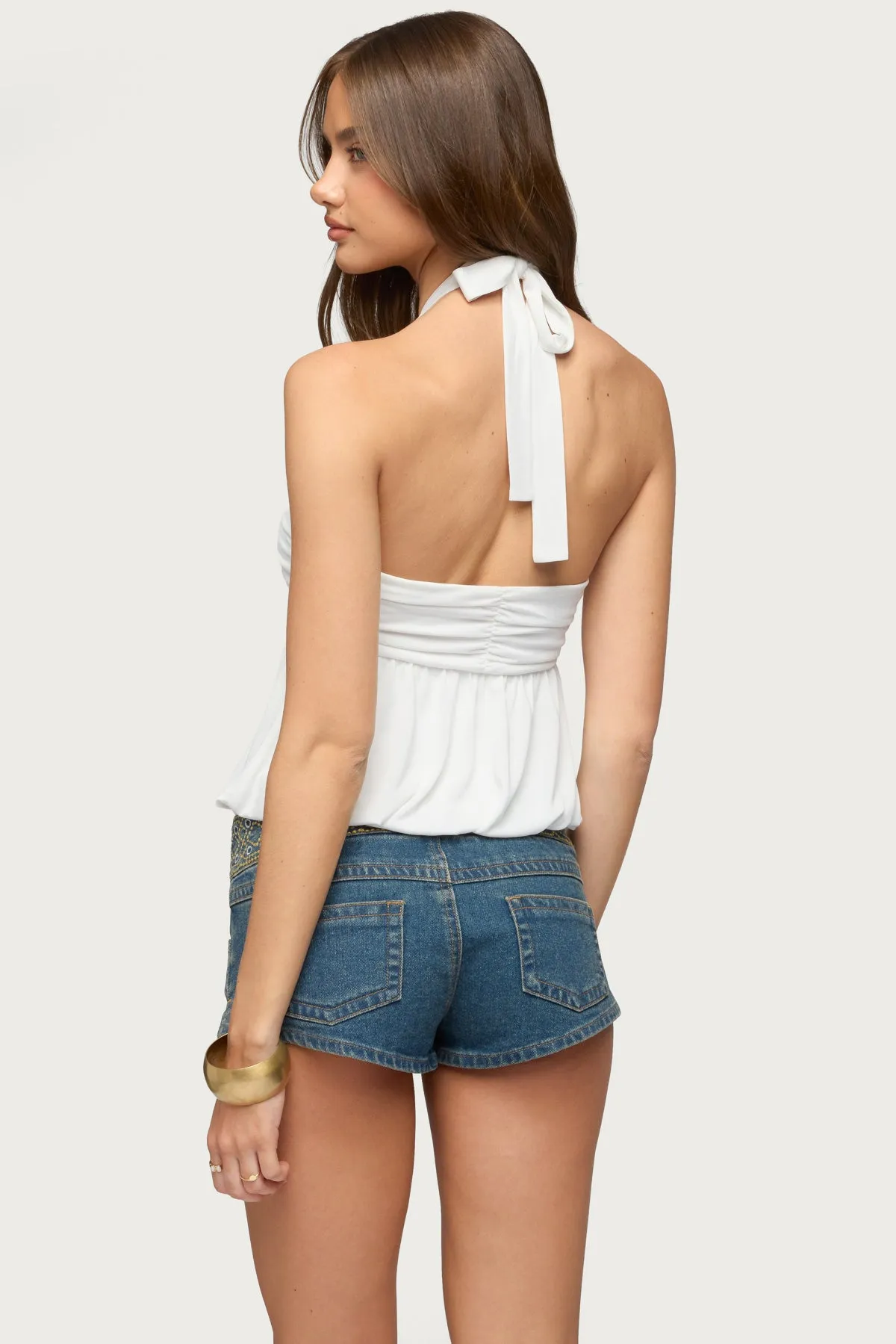 Kristina Gathered Bubble Halter Top sold by Edikted product image thumbnail 5