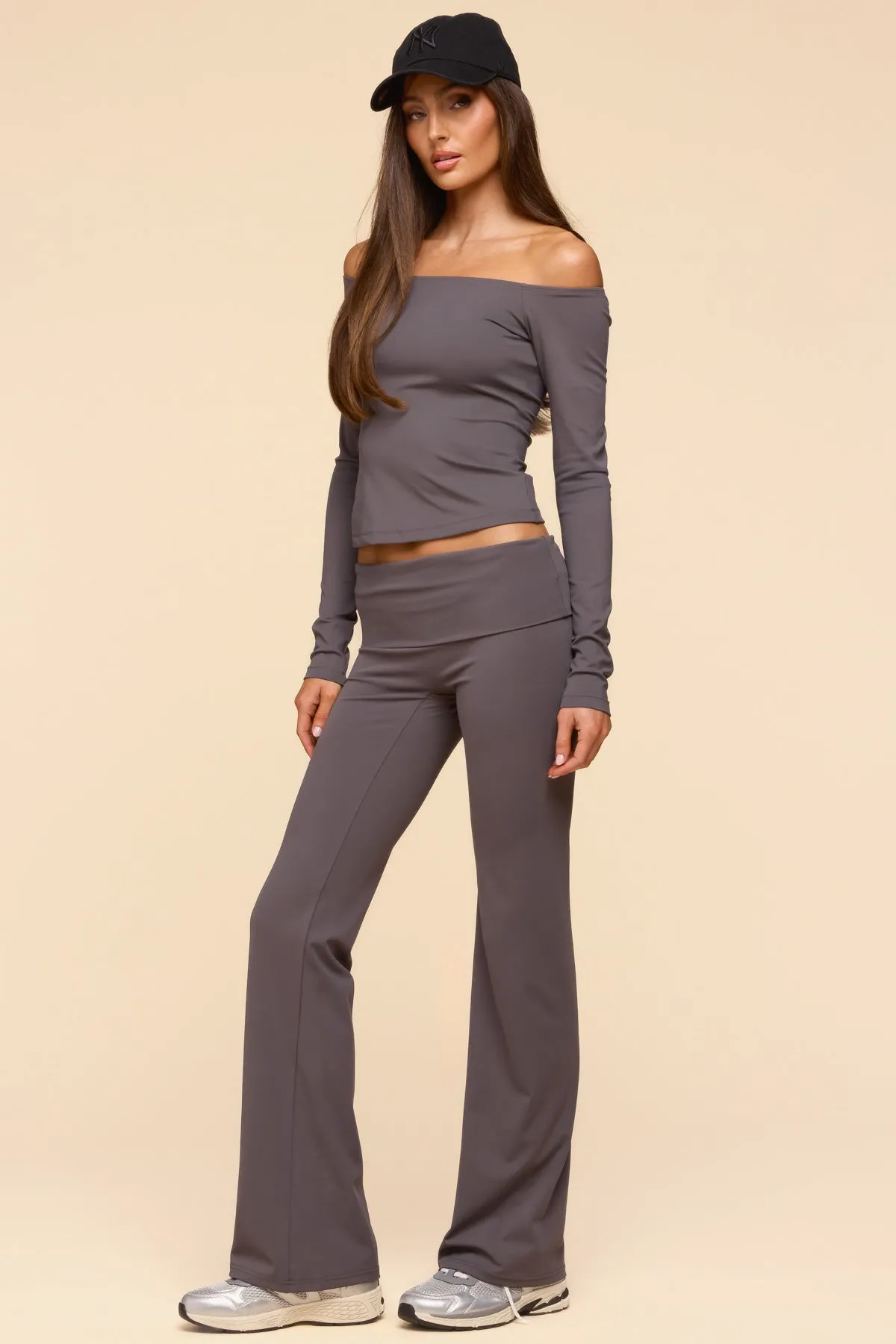 Oriane Foldover Flared Leggings sold by Edikted product image thumbnail 3