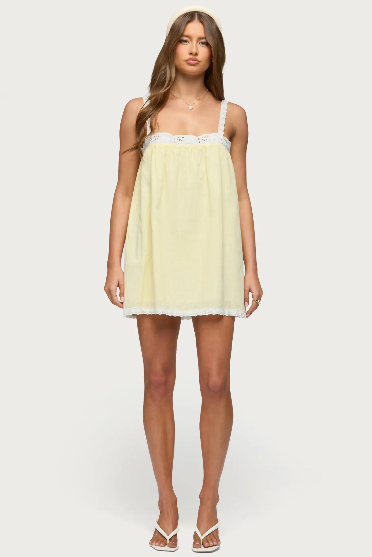 Hipla Contrast Lacey Cotton Dress sold by Edikted product image thumbnail 5