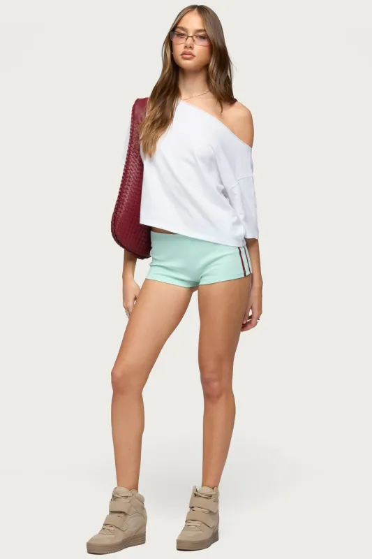 Yolenna Contrast Stripe Micro Shorts made by Edikted