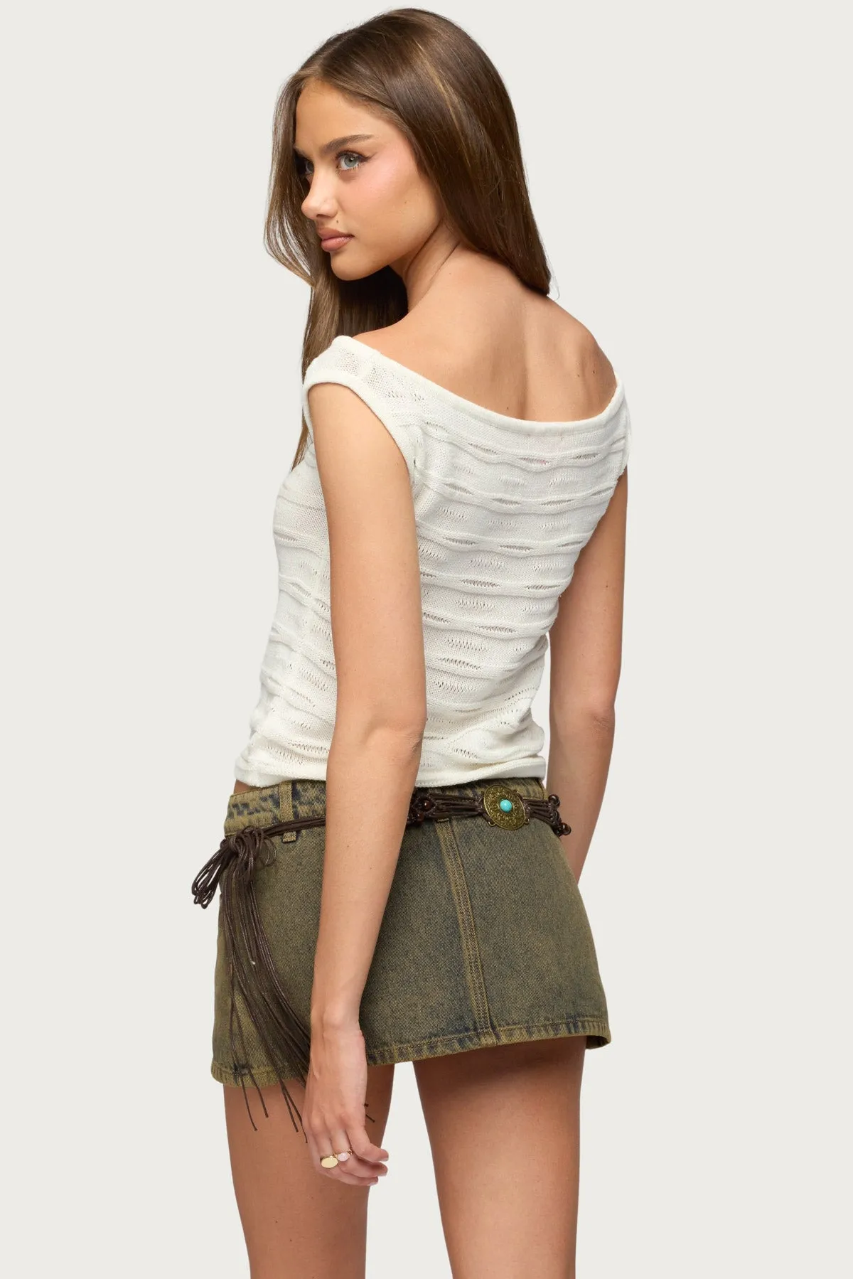 Clement Off Shoulder Knit Top sold by Edikted product image thumbnail 4