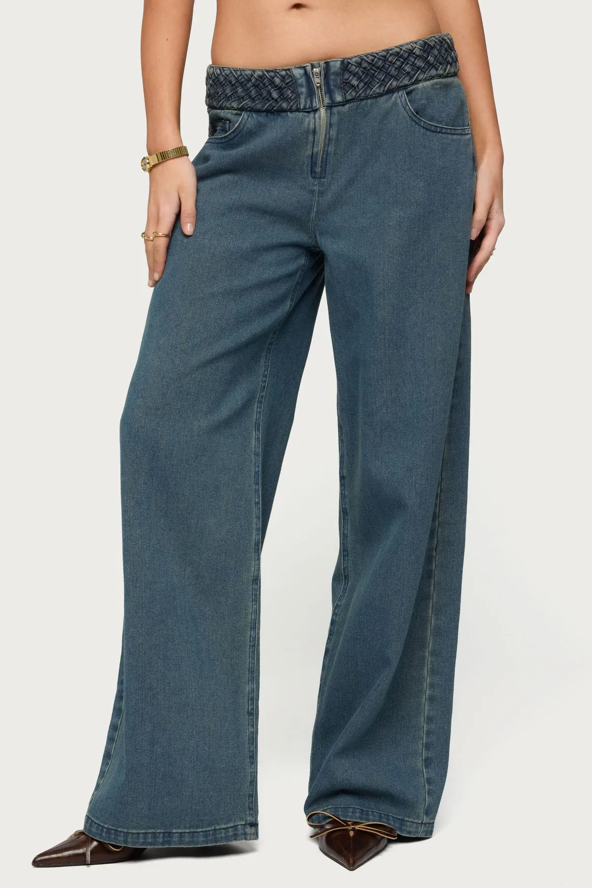 Braidey Low Rise Baggy Jeans sold by Edikted product image thumbnail 2