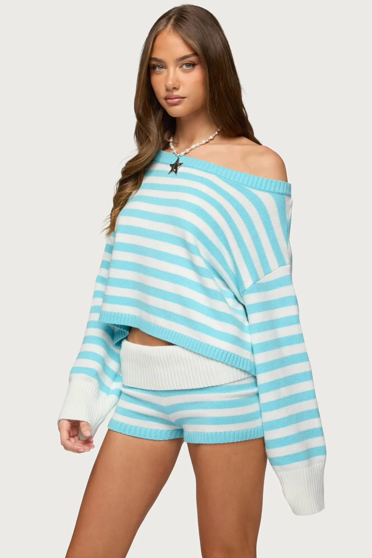 Saphi Striped Oversized Knit Sweater sold by Edikted product image thumbnail 3