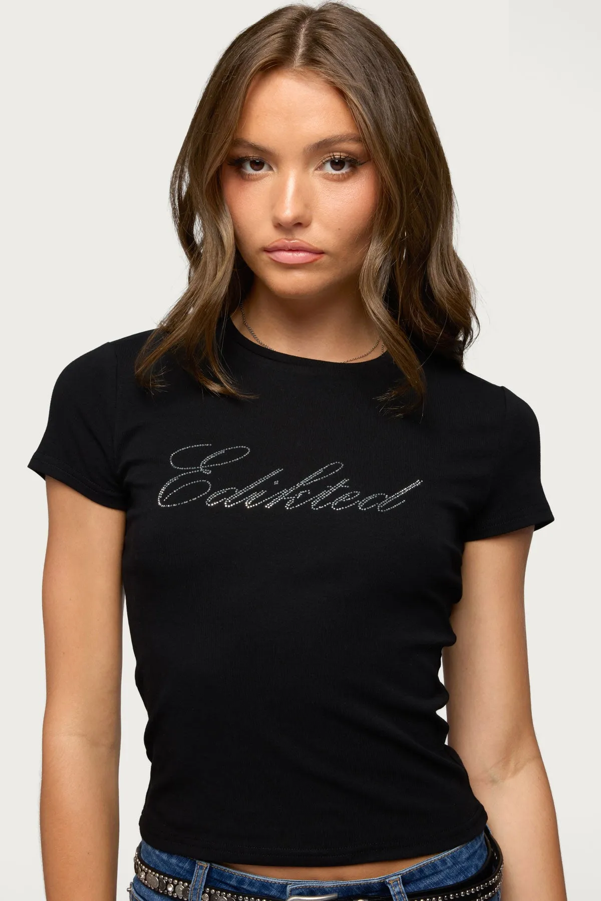 Edikted Icon Rhinestone T Shirt sold by Edikted product image thumbnail 2