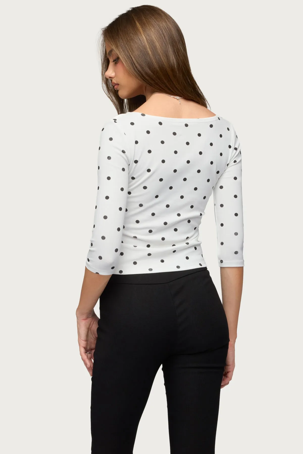 Katey V Neck Polka Dot Top sold by Edikted product image thumbnail 4