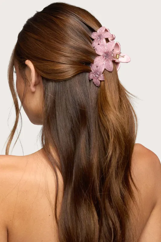 Faux Crystal Flower Hair Clip made by Edikted