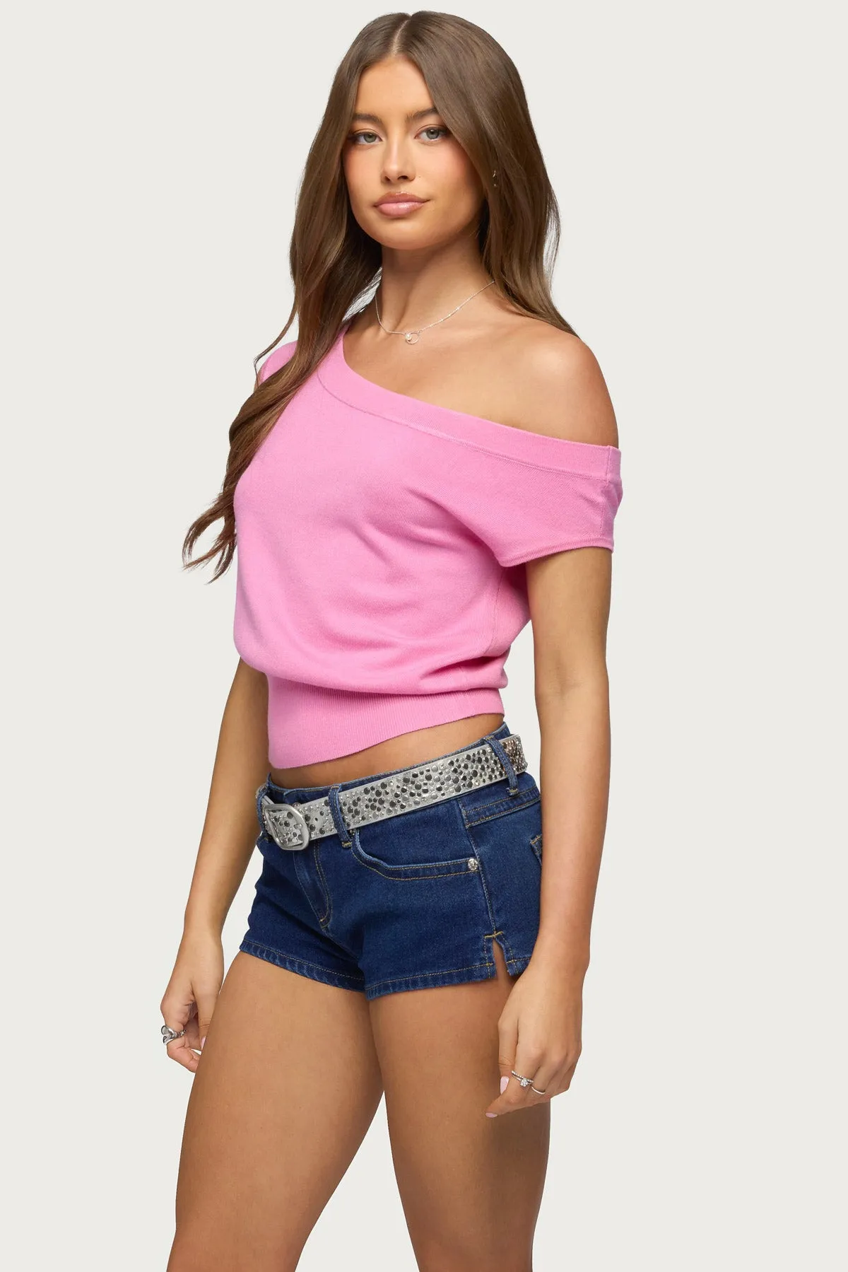 Michaela Off Shoulder Knit Top sold by Edikted product image thumbnail 3