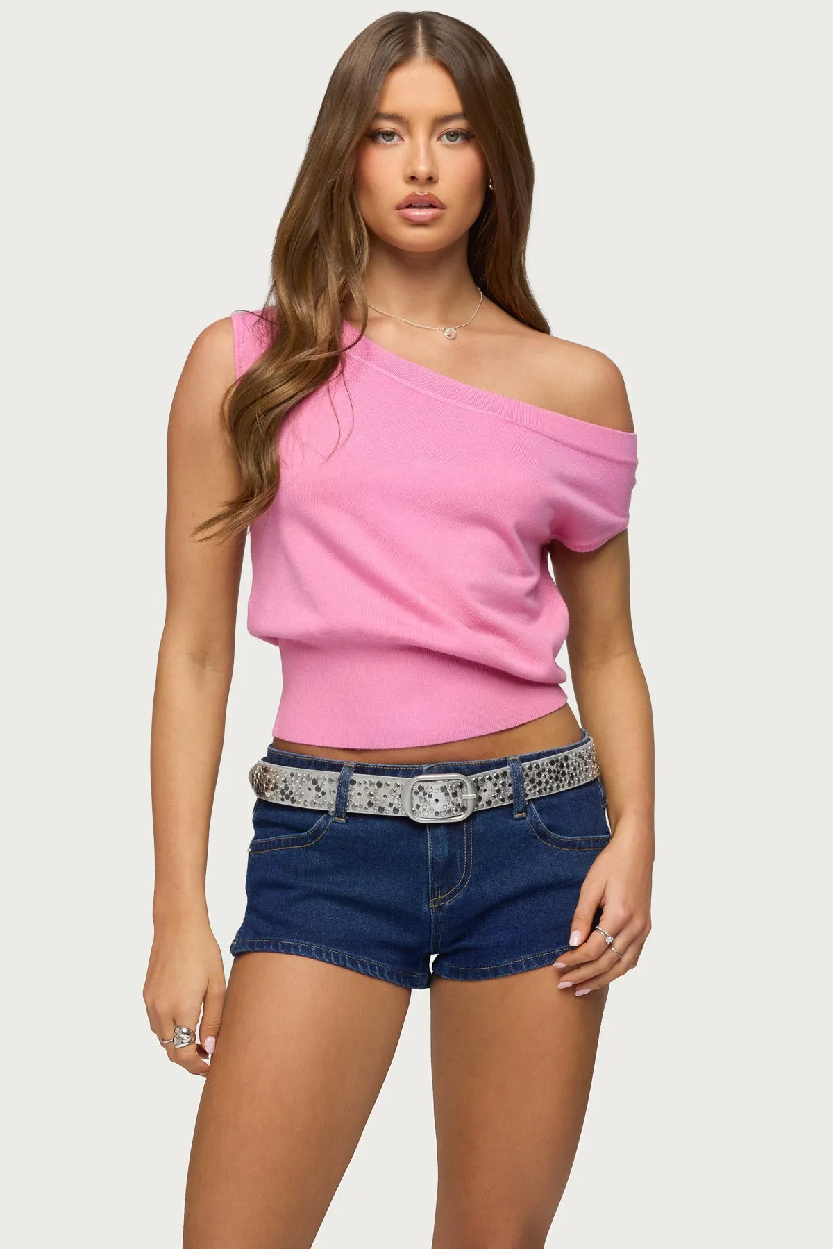 Michaela Off Shoulder Knit Top sold by Edikted