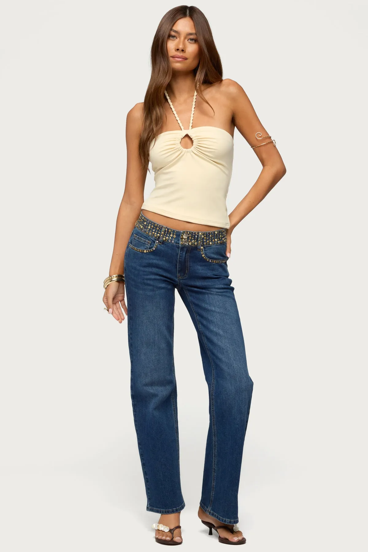 Rope Strap Keyhole Halter Top sold by Edikted product image thumbnail 5