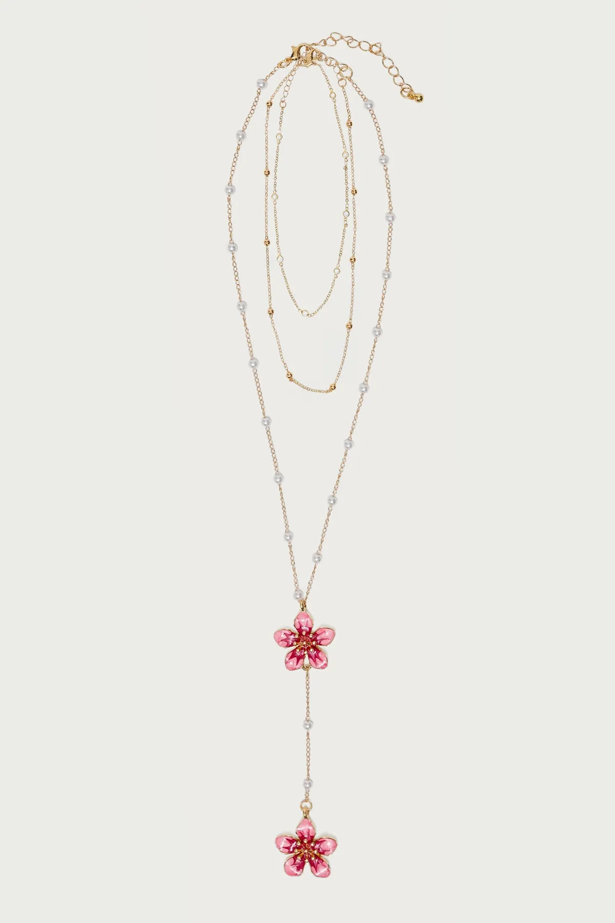 Flower & Pearly Cascading Necklace sold by Edikted product image thumbnail 2