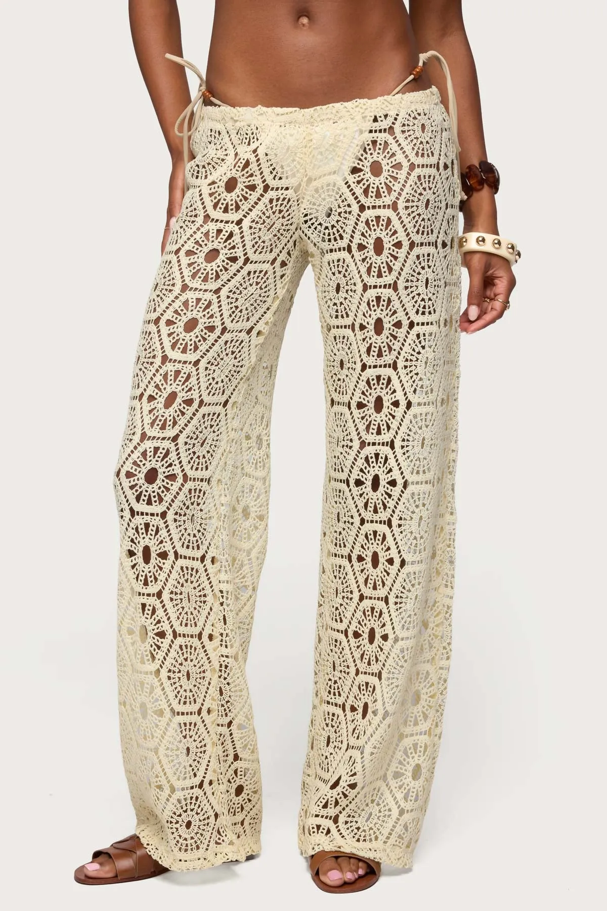 Amrita Baggy Crochet Pants sold by Edikted product image thumbnail 2