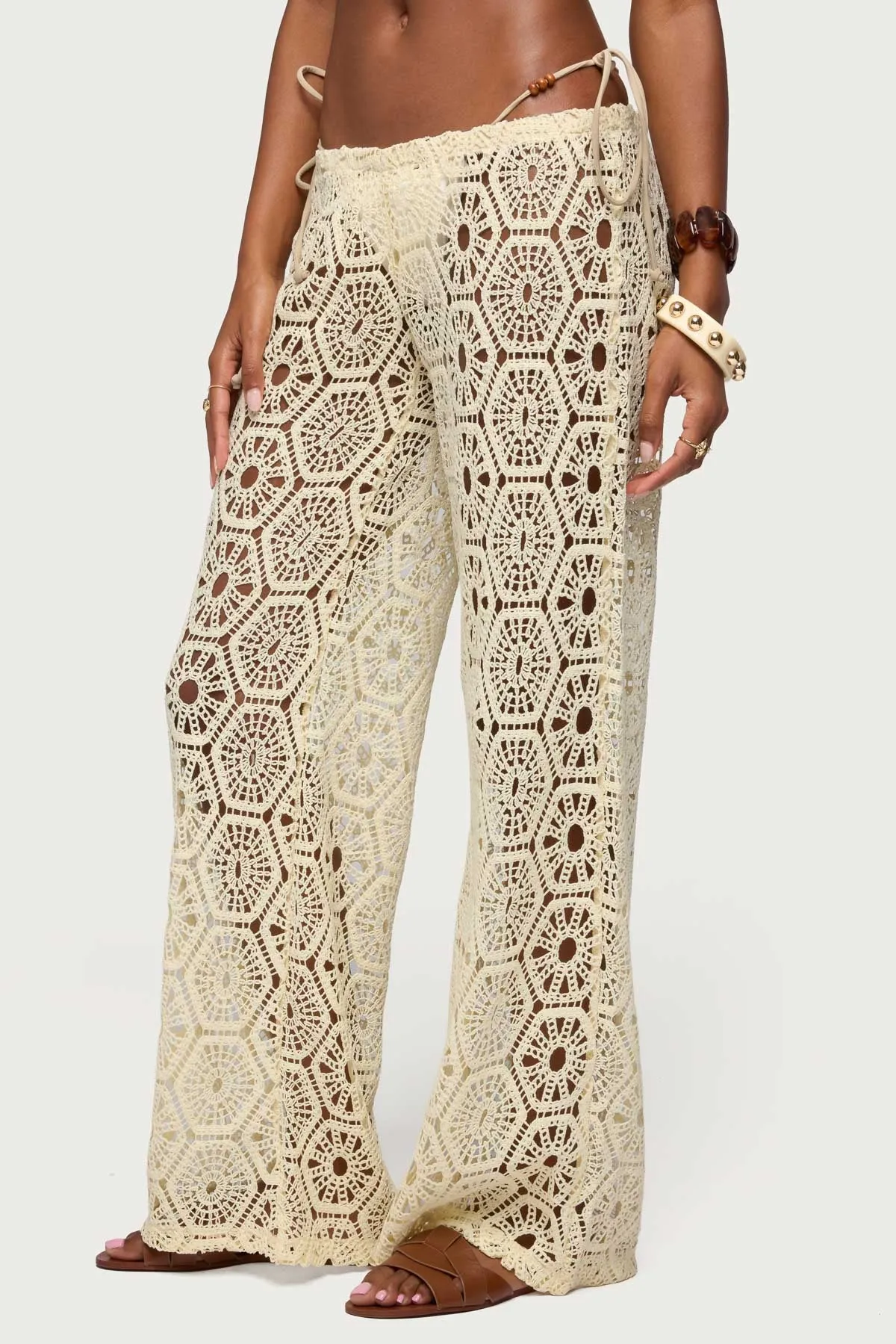 Amrita Baggy Crochet Pants sold by Edikted product image thumbnail 4