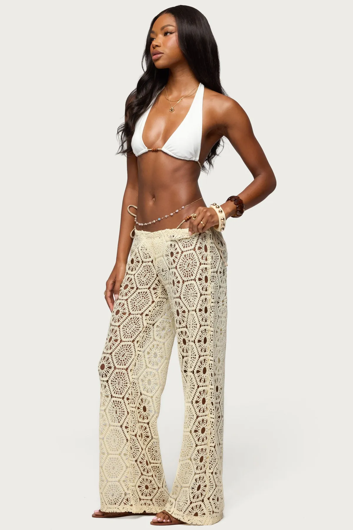 Amrita Baggy Crochet Pants sold by Edikted product image thumbnail 3