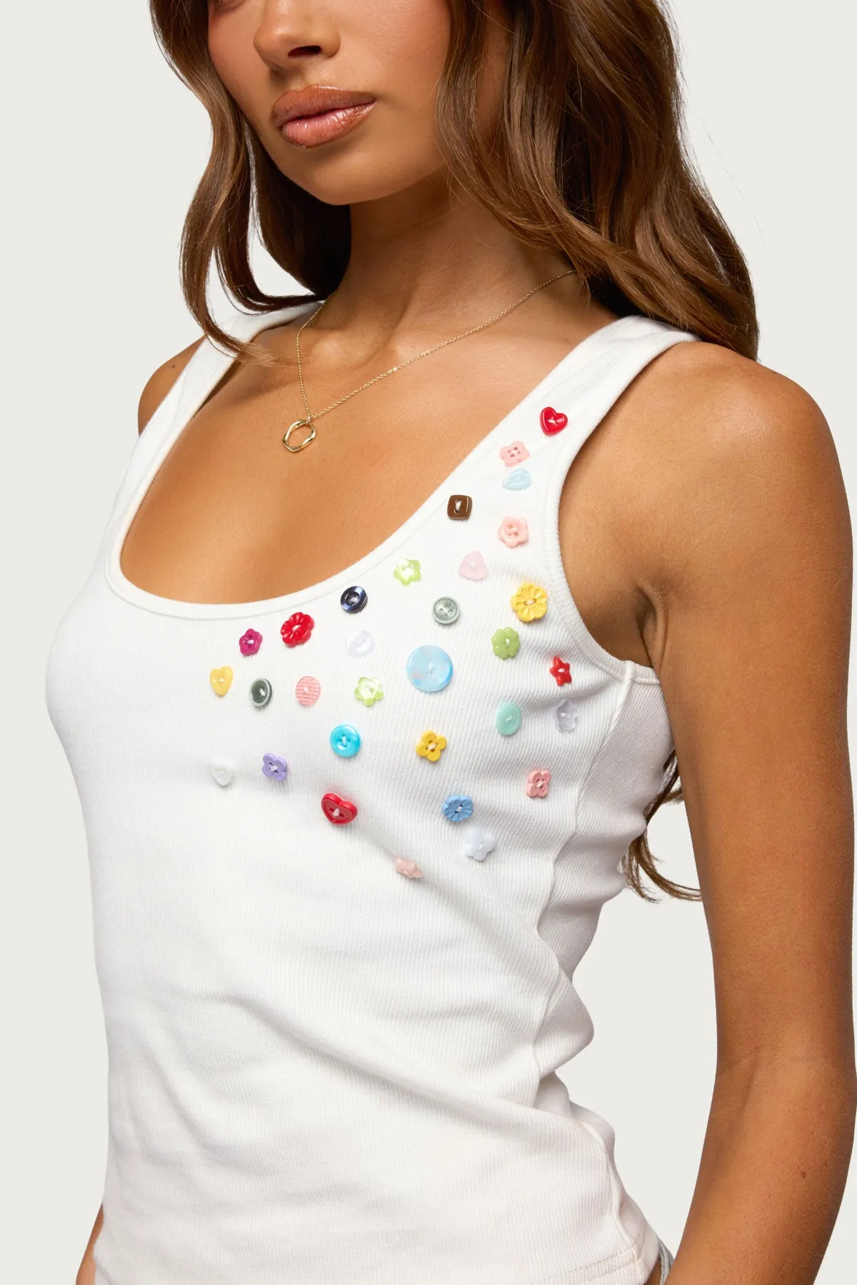 Natash Mixed Button Tank Top sold by Edikted product image thumbnail 2