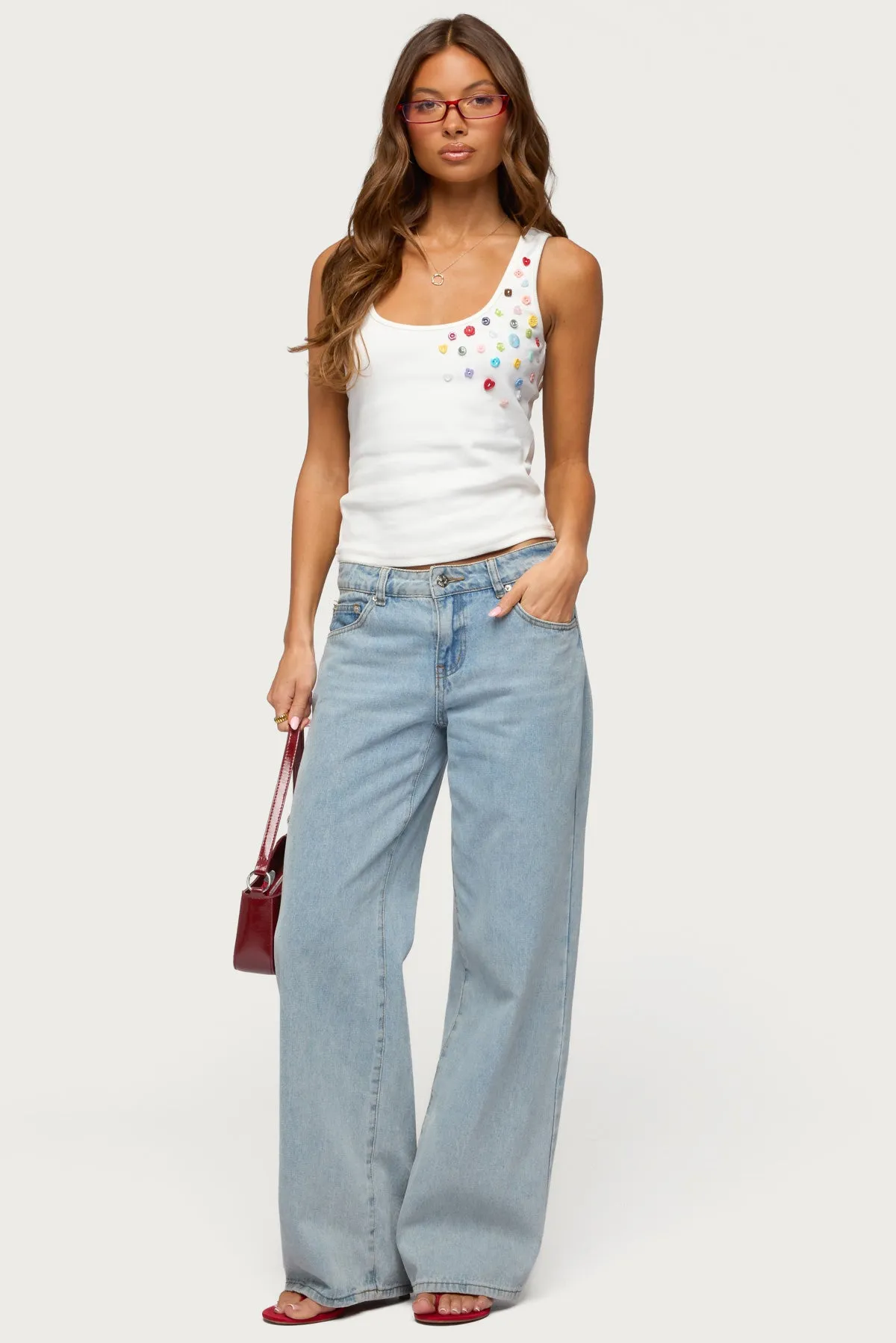 Natash Mixed Button Tank Top sold by Edikted product image thumbnail 3