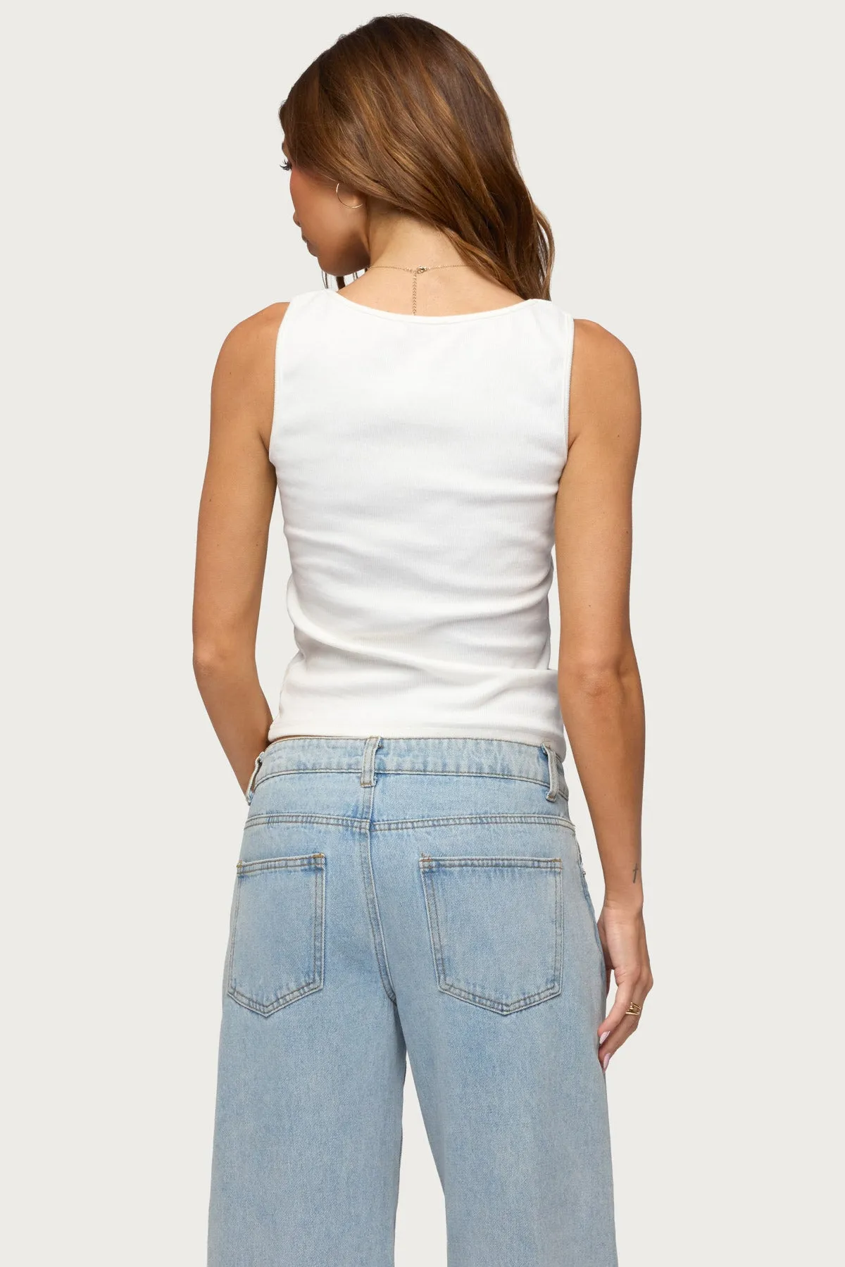 Natash Mixed Button Tank Top sold by Edikted product image thumbnail 4