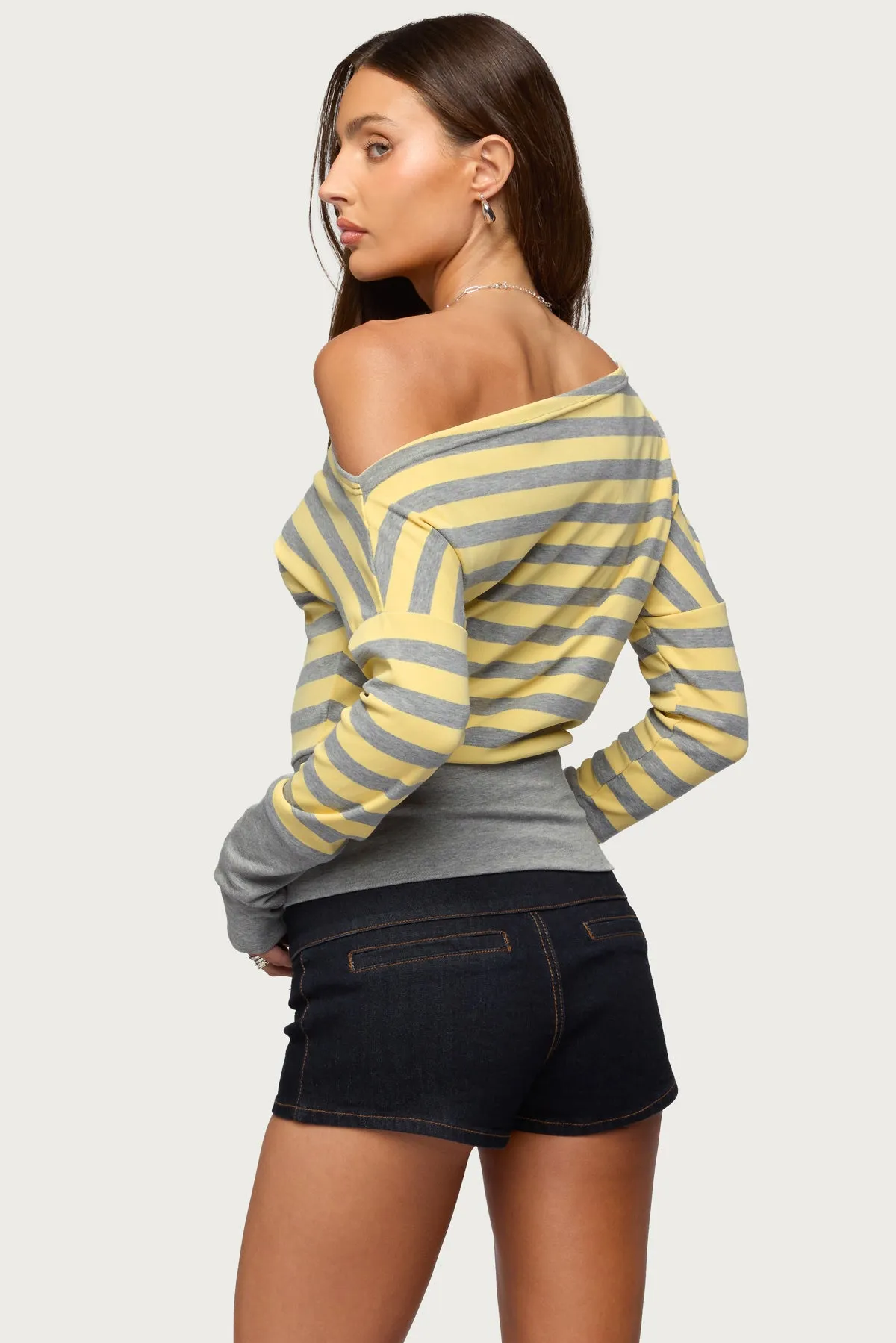 Marniee Striped Off Shoulder Top sold by Edikted product image thumbnail 5