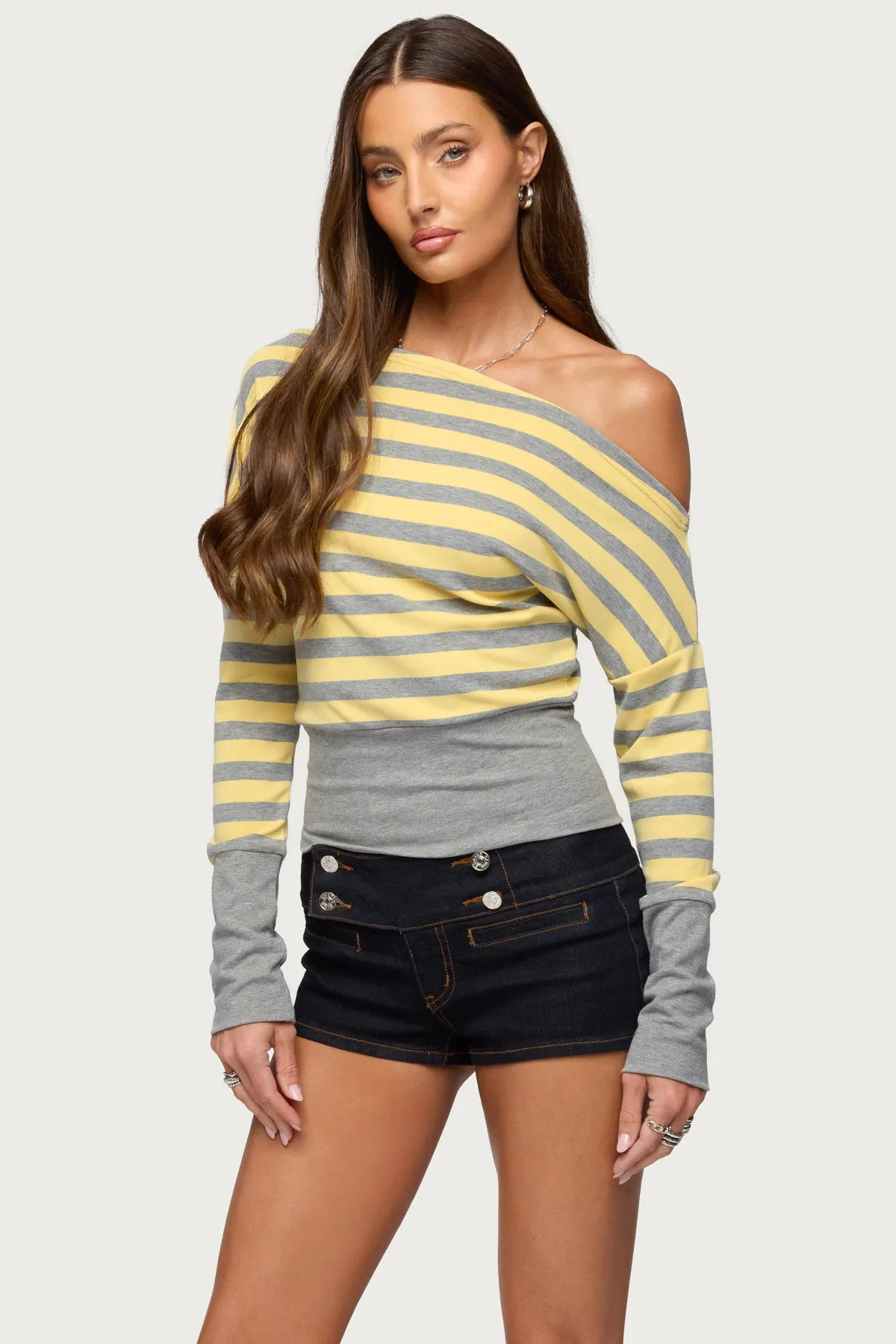 Marniee Striped Off Shoulder Top sold by Edikted product image thumbnail 3
