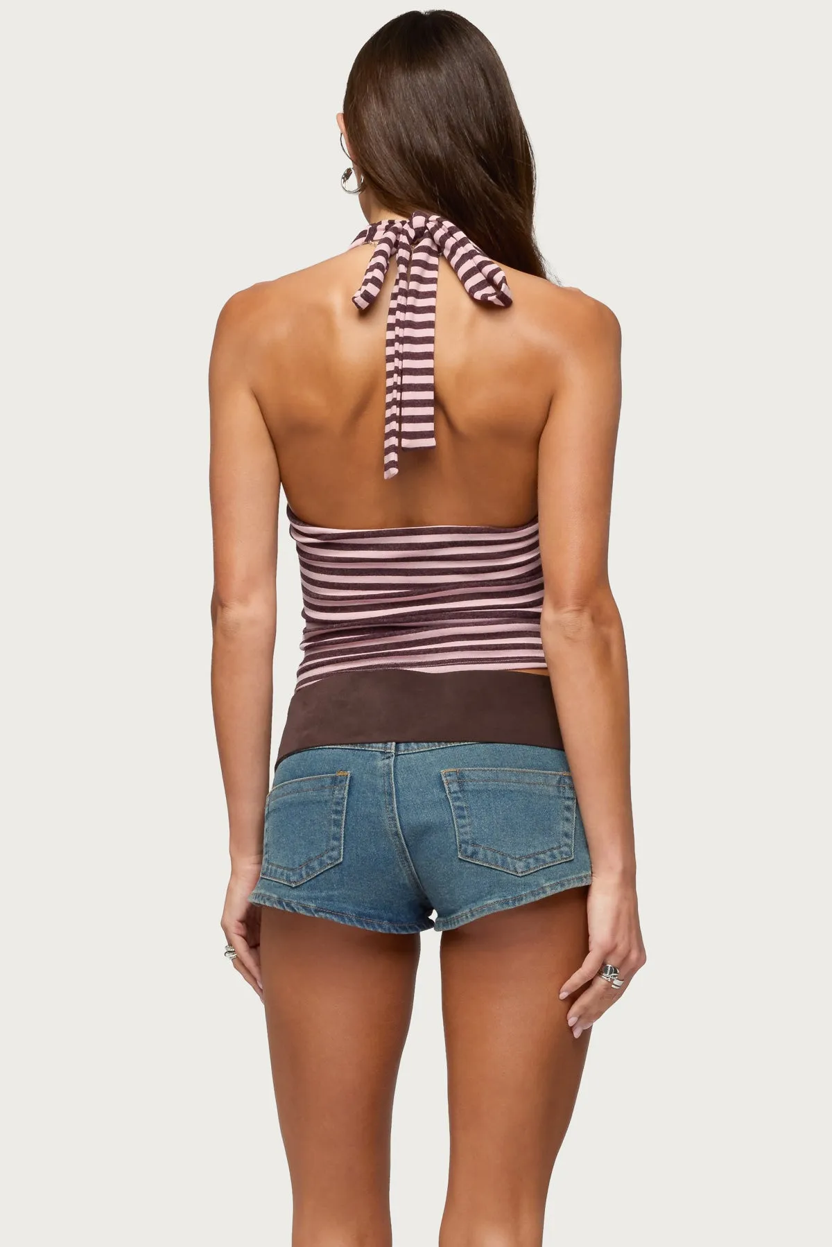Jena Striped Layered Cowl Neck Top sold by Edikted product image thumbnail 4