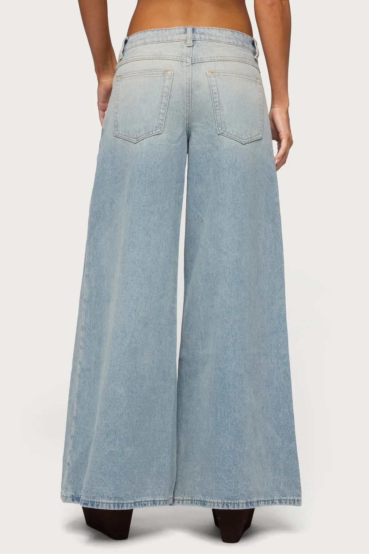Stitched Low Rise Wide Leg Jeans sold by Edikted product image thumbnail 4