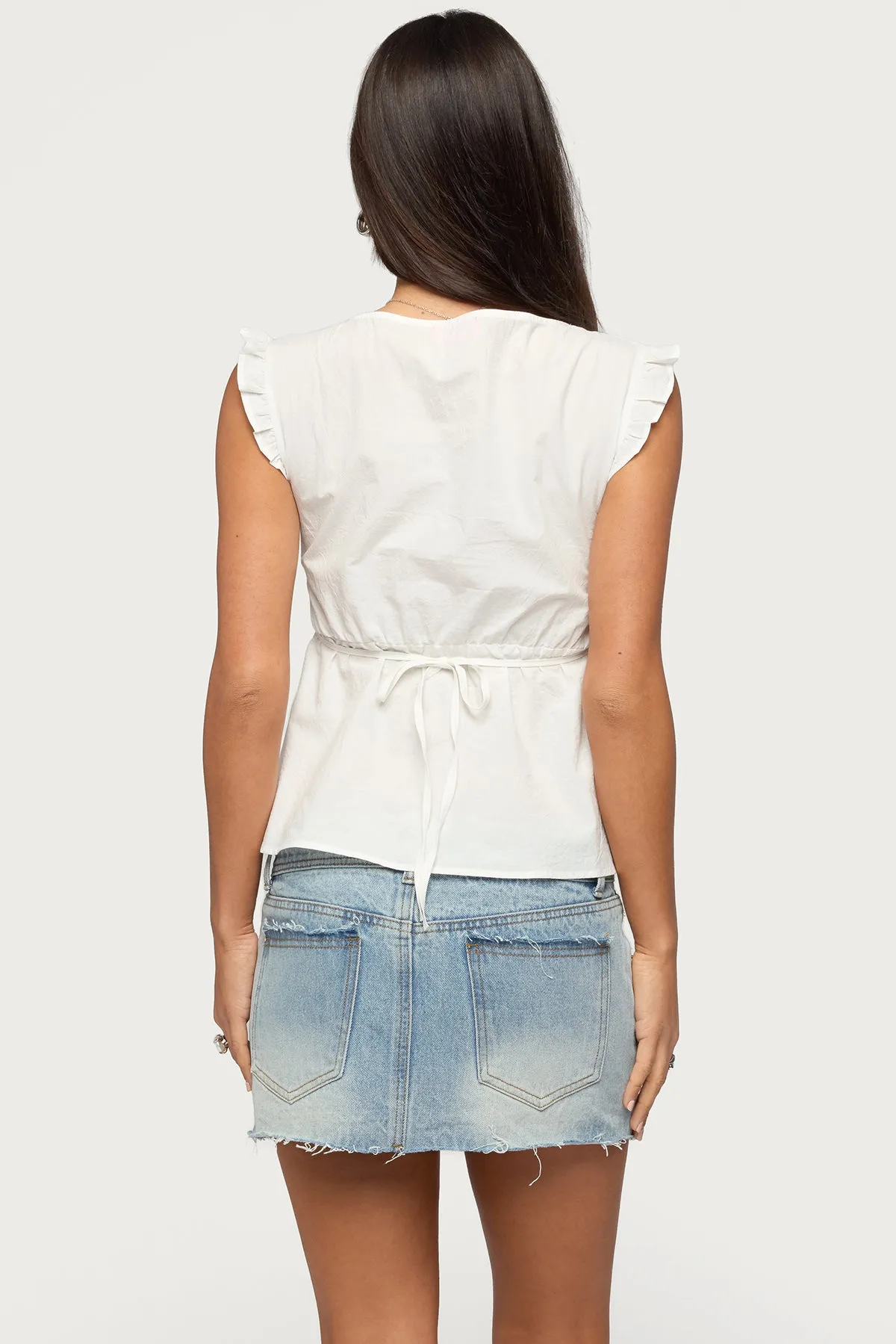 Meadow Linen Look Lacey Top sold by Edikted product image thumbnail 5