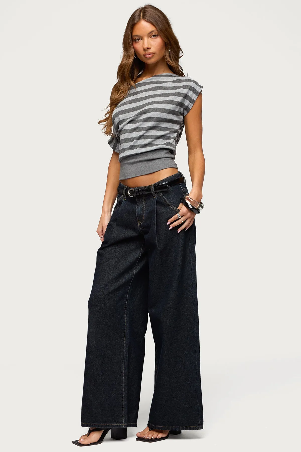 Kittie Striped Off Shoulder Top sold by Edikted product image thumbnail 4