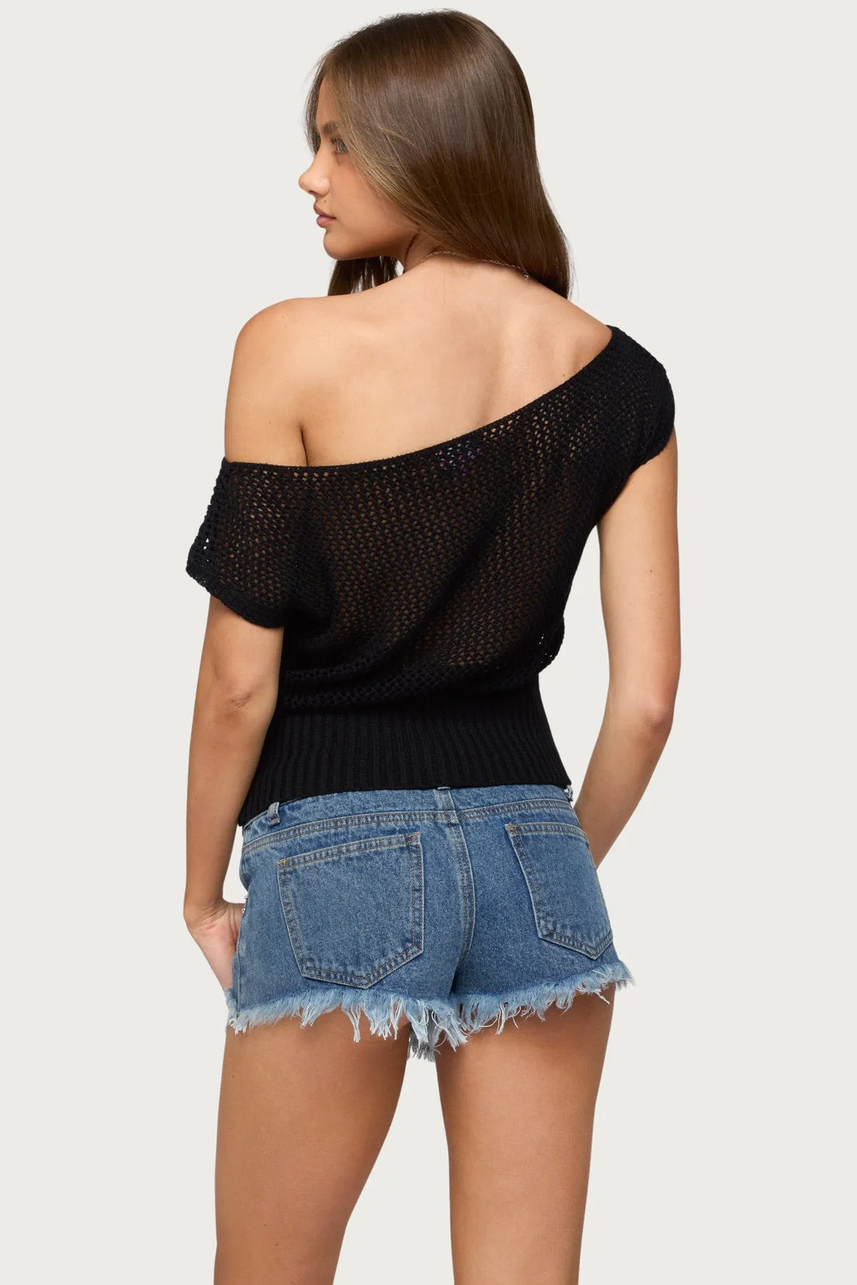 Cyra Floral Knit Off Shoulder Top sold by Edikted product image thumbnail 5