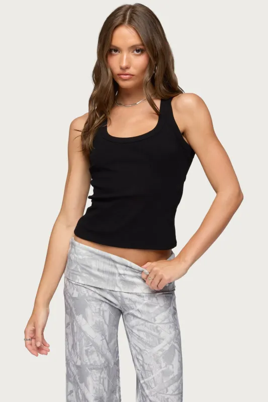 Harlowe Ribbed Racerback Tank Top made by Edikted