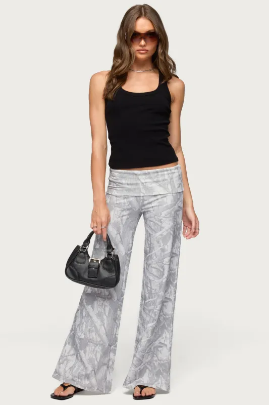 Cammy Wide Leg Foldover Pants made by Edikted