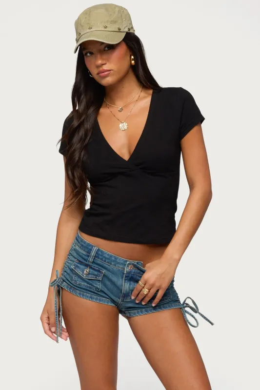 Merinda V Neck T Shirt made by Edikted