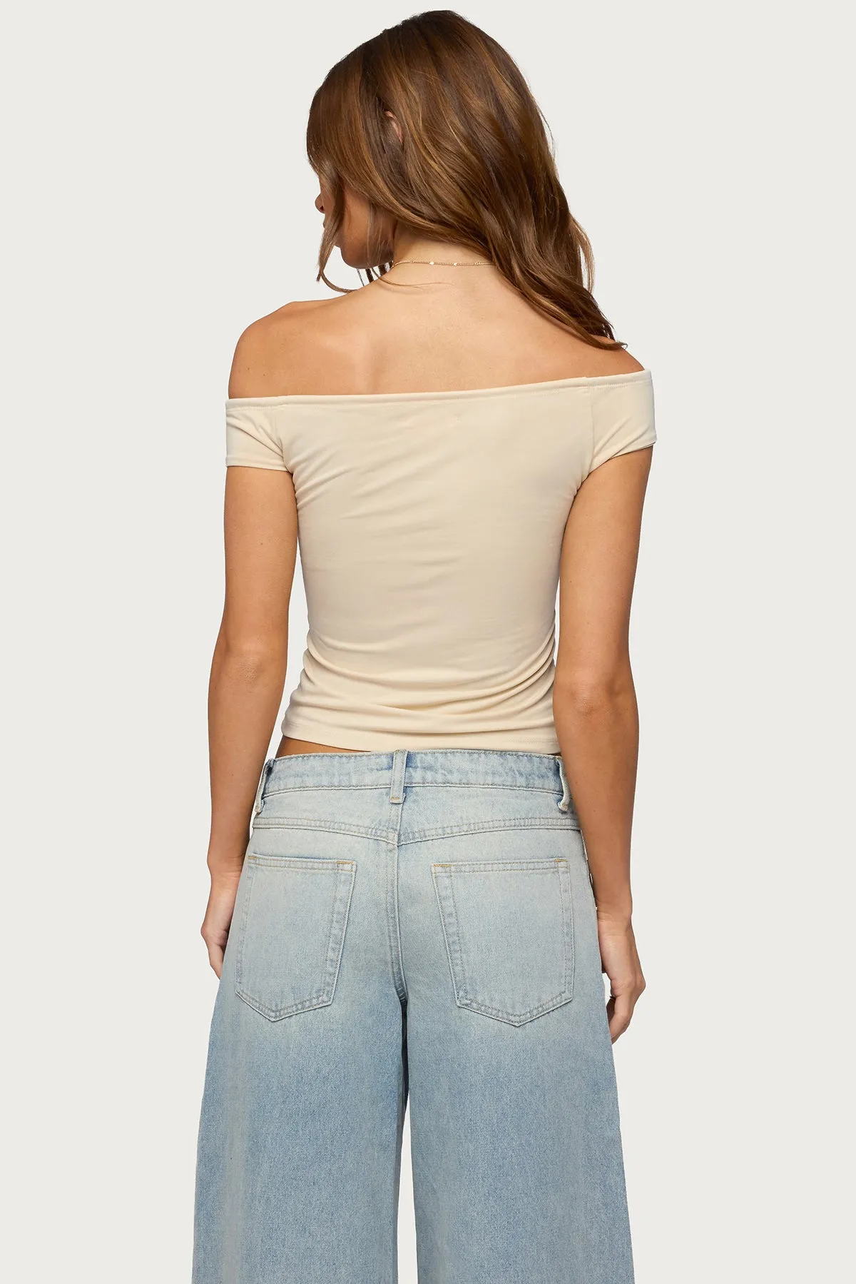 Kaite Off Shoulder Cutout Tie Top sold by Edikted product image thumbnail 4