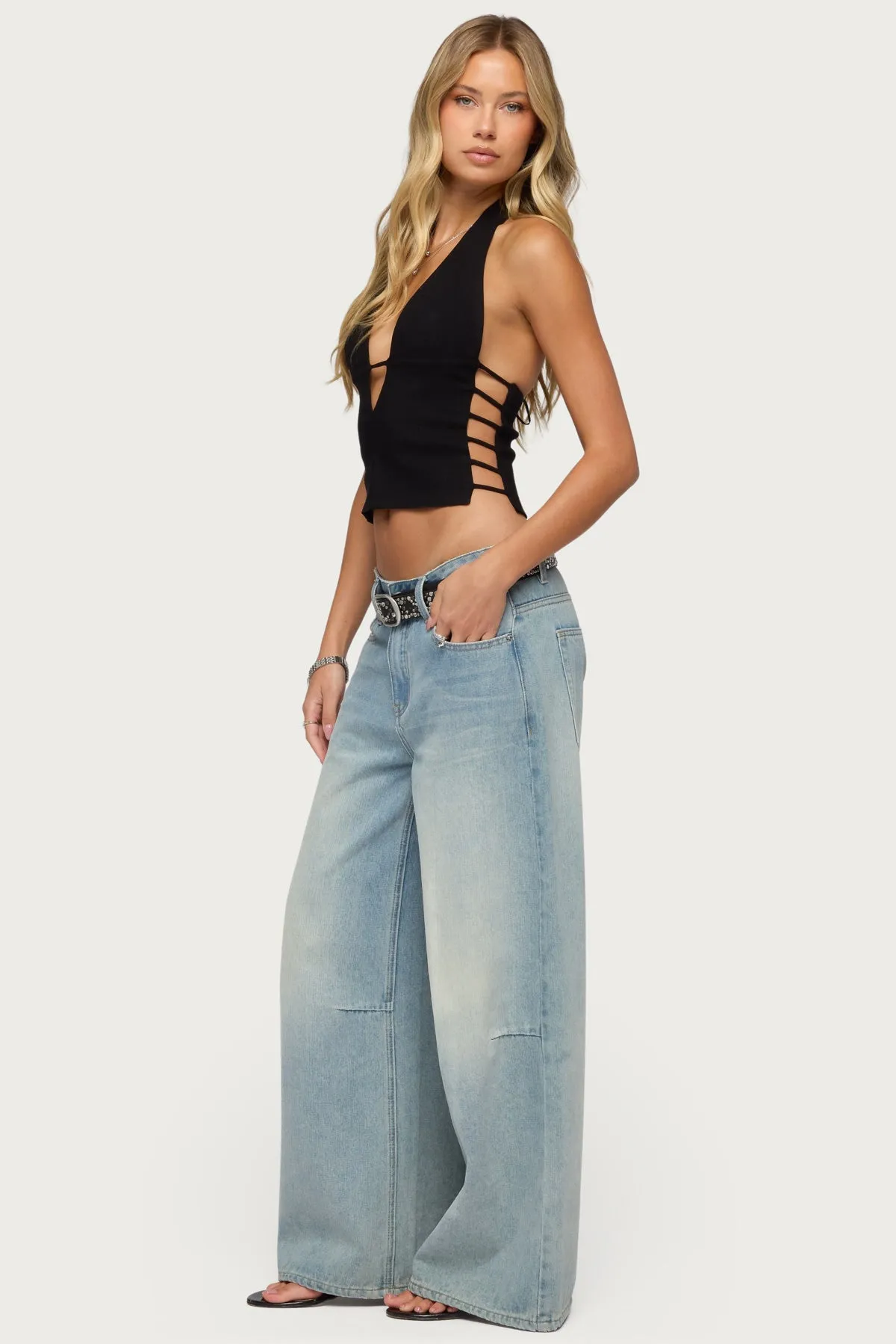 Aneera Cutout Plunging Halter Top sold by Edikted product image thumbnail 4
