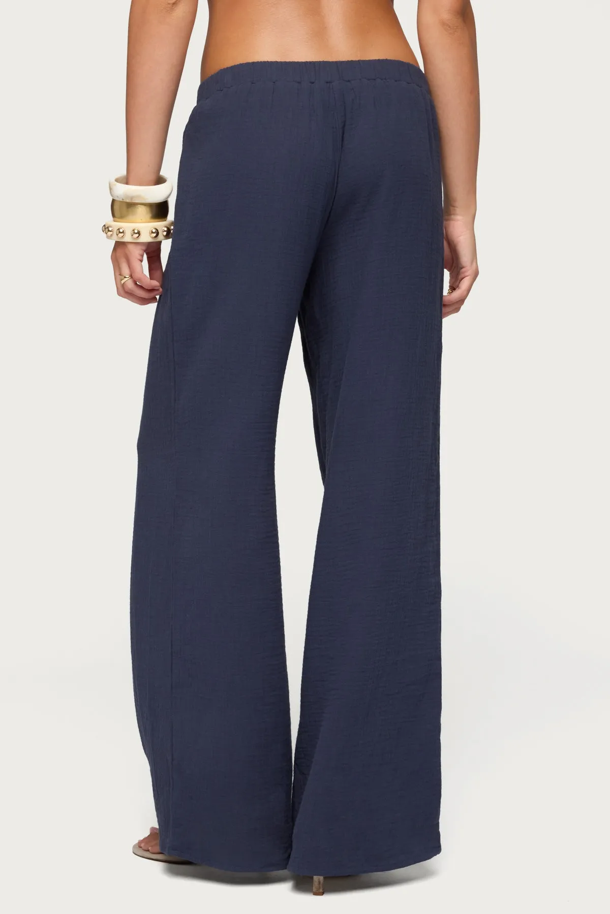 Viktoria Wide Leg Gauze Pants sold by Edikted product image thumbnail 5
