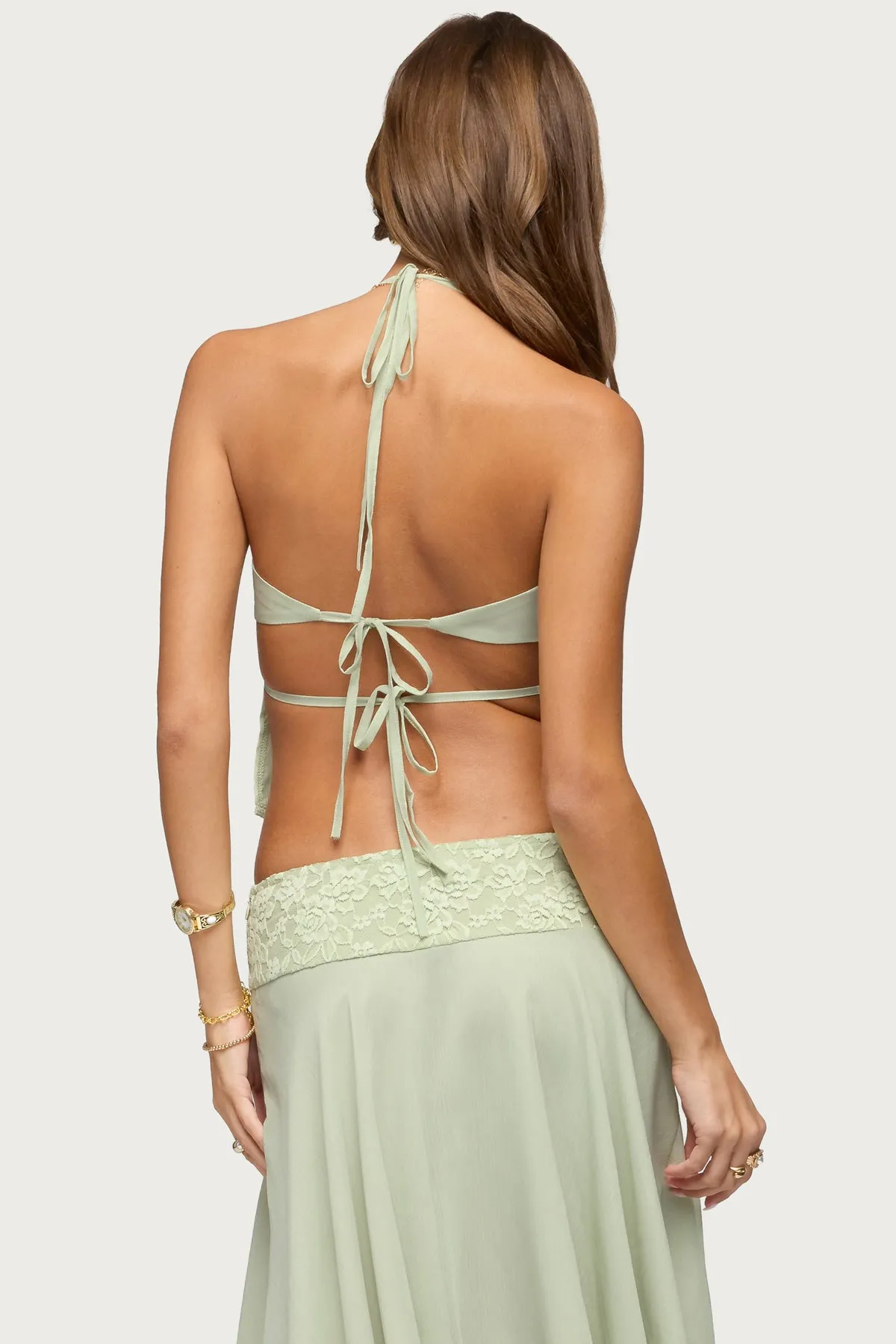 Evia Lacey Backless Halter Top sold by Edikted product image thumbnail 5