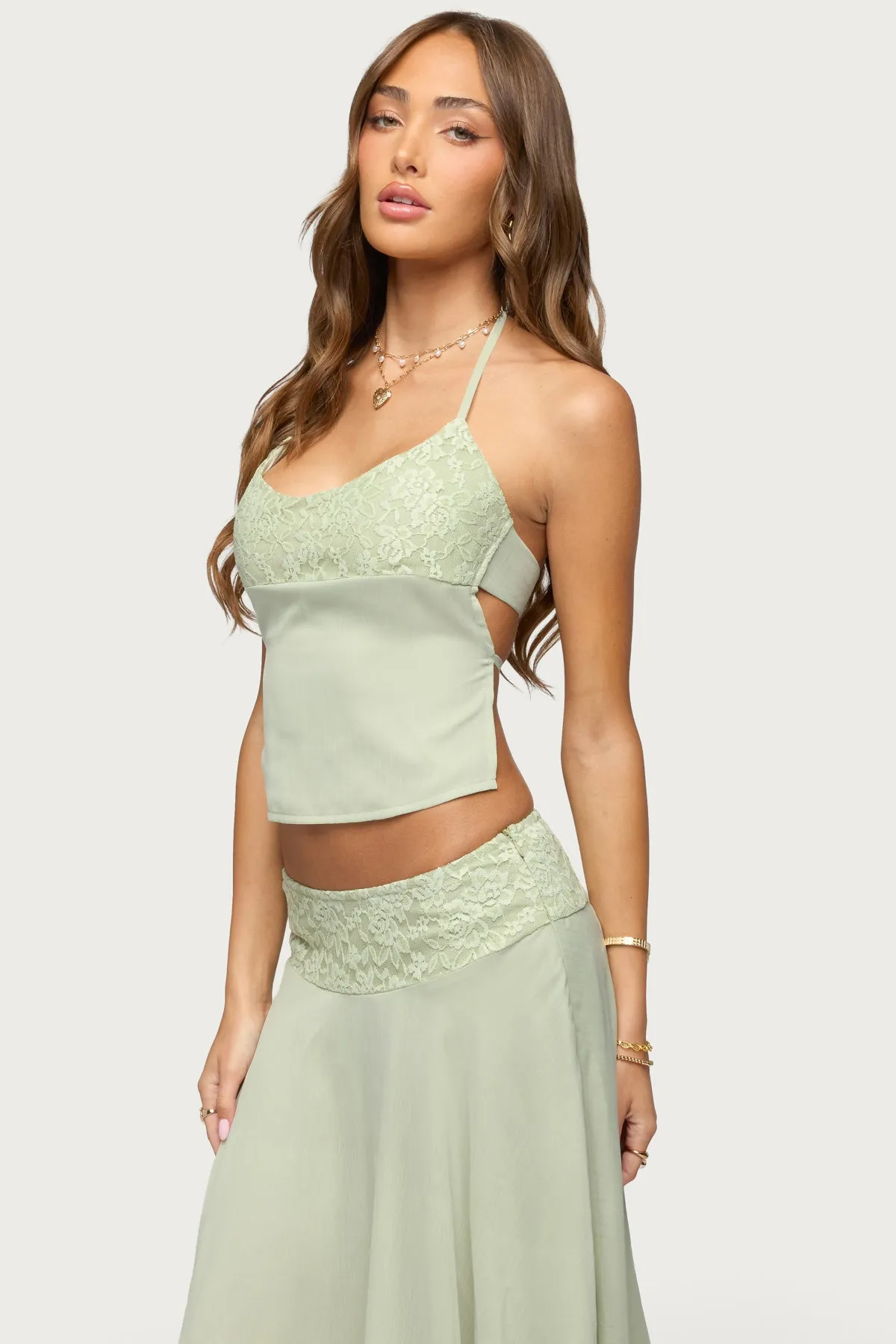 Evia Lacey Backless Halter Top sold by Edikted product image thumbnail 3