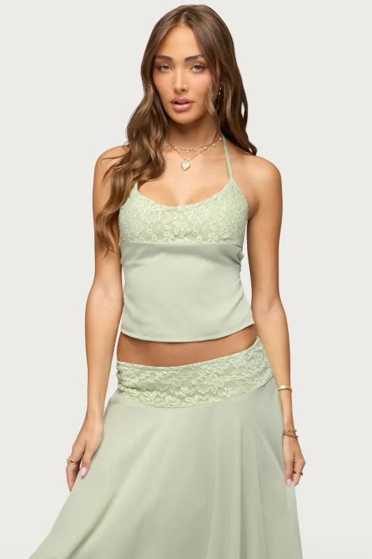 Evia Lacey Backless Halter Top made by Edikted