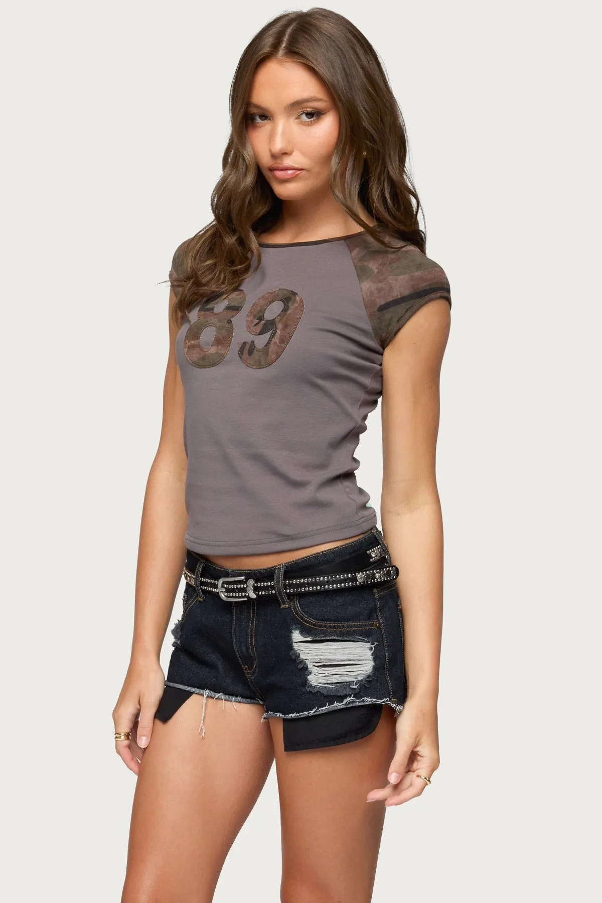 Camo Girl 89 T Shirt sold by Edikted product image thumbnail 3