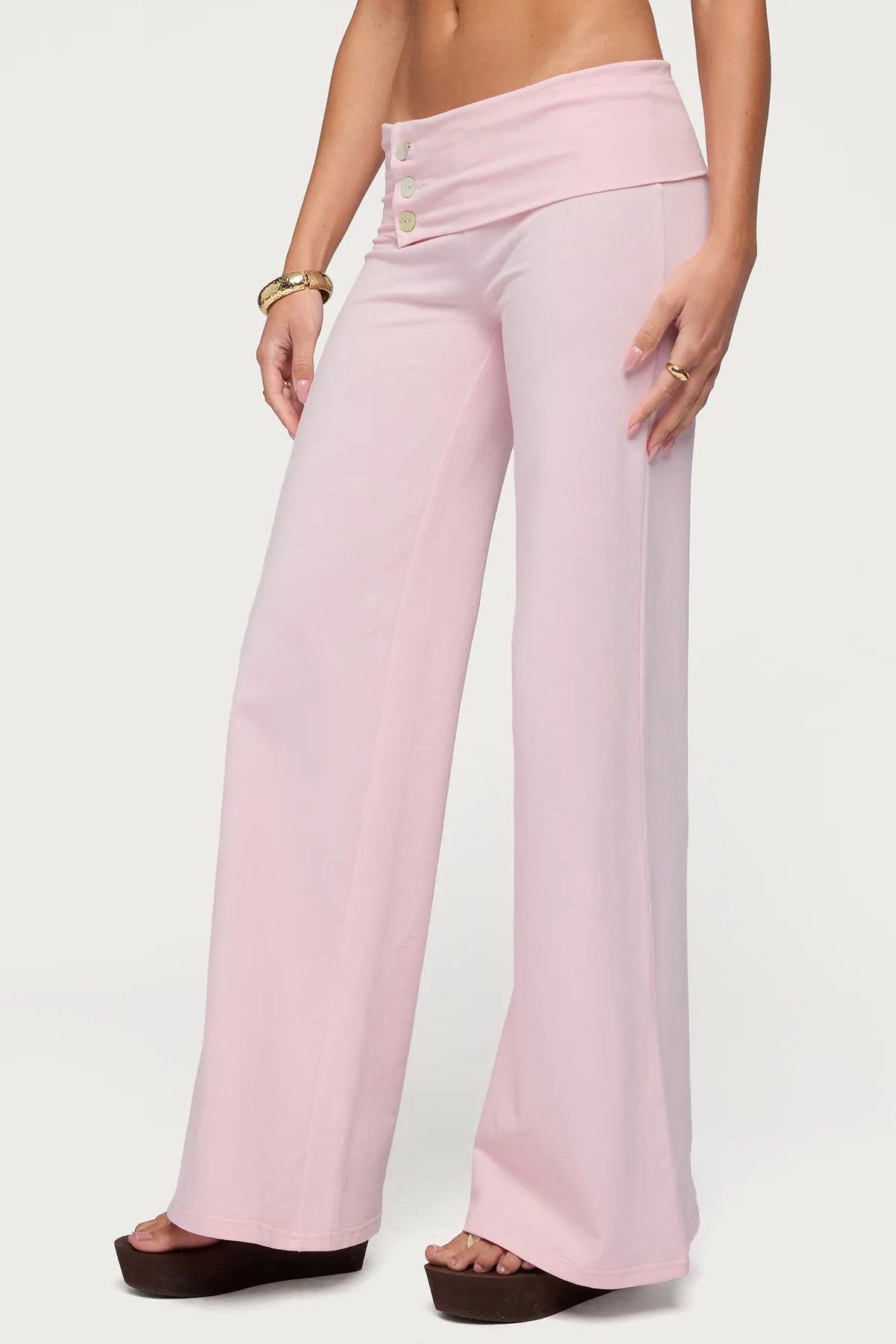 Poppy Foldover Wide Leg Pants sold by Edikted product image thumbnail 4