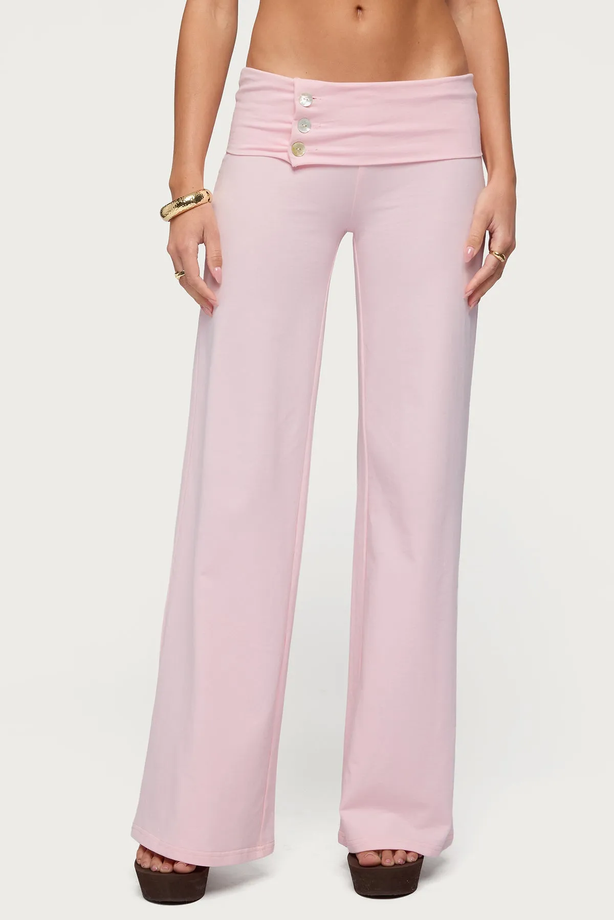 Poppy Foldover Wide Leg Pants sold by Edikted product image thumbnail 2