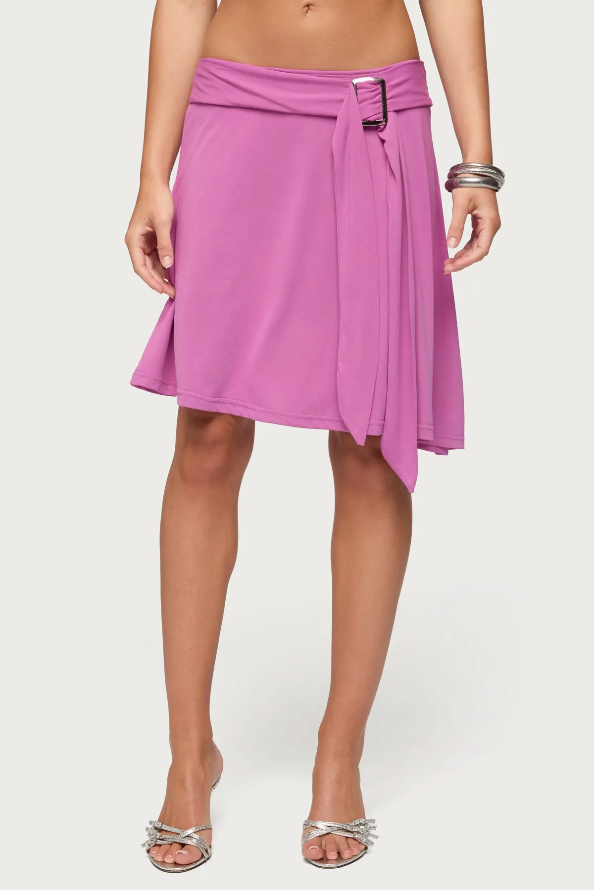 Fiori Buckle Asymmetric Midi Skirt sold by Edikted product image thumbnail 2