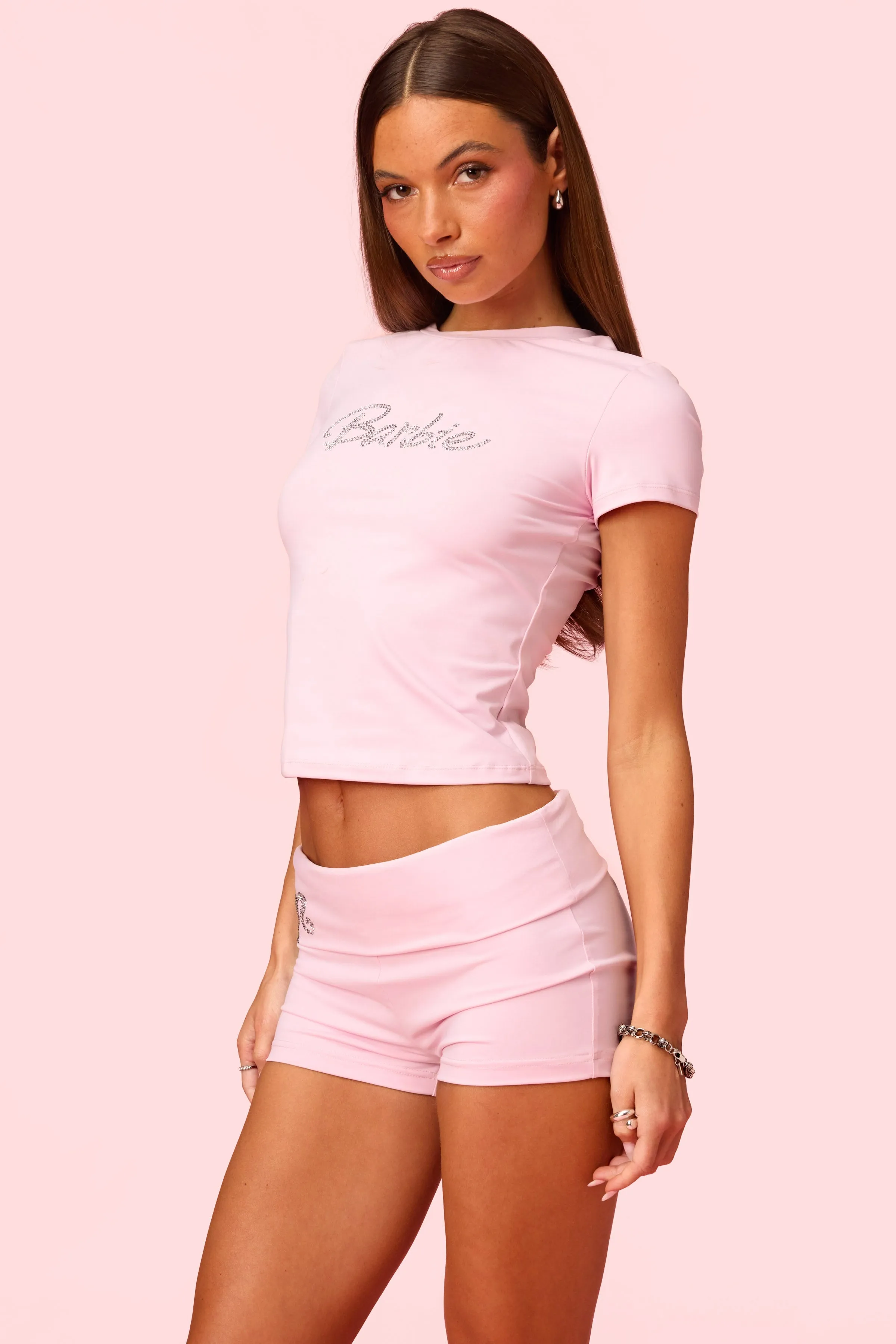 Barbie™ Rhinestone T Shirt sold by Edikted product image thumbnail 4