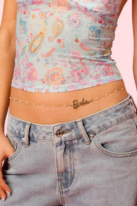 Barbie™ Pearly Belly Chain made by Edikted