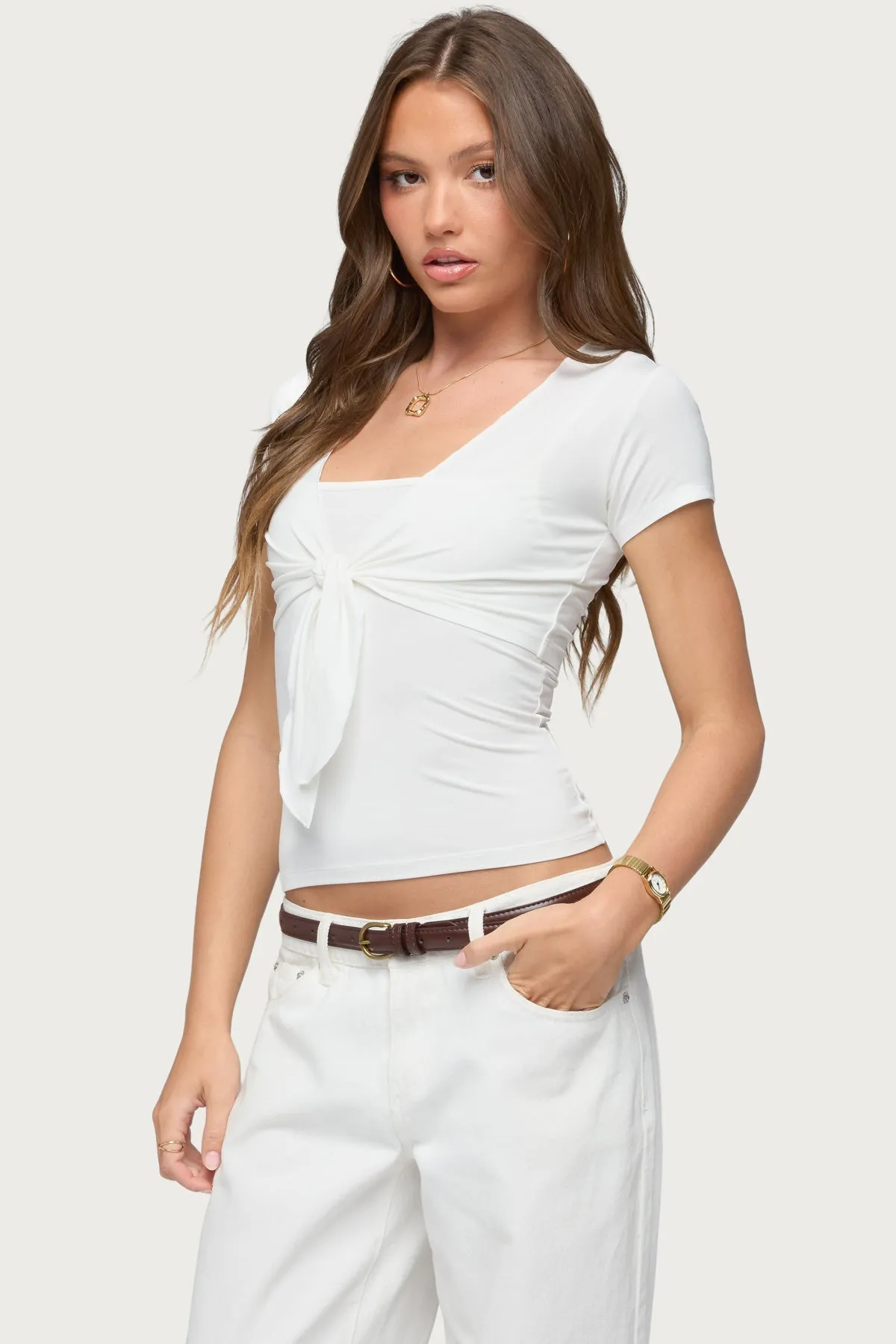 Malka Two Piece Tie Front Top sold by Edikted product image thumbnail 3