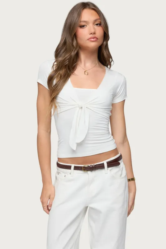Malka Two Piece Tie Front Top made by Edikted